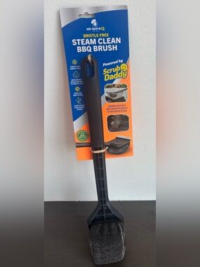 Mr. Bar-B-Q Steam Clean BBQ Brush Powered by Scrub Daddy, 3.5x4.5x20" - Black